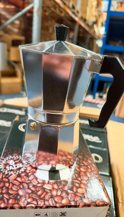 Moka Pot Stovetop Coffee Maker 100ml 2 Cup Aluminium Espresso Style Brewer for Ground Coffee, Compact Latte Coffee Pot for Home Kitchen Travel