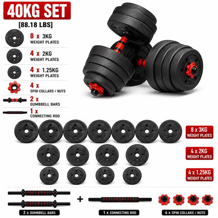 Adjustable Dumbbell & Barbell Set