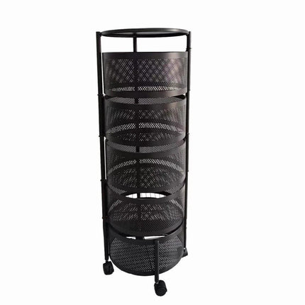 Rotating Kitchen Storage Trolley with Wheels – Multi-Layer Organizer Cart