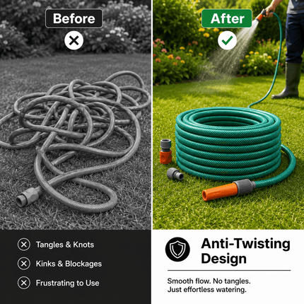 Garden Hose Pipe 12.5mm PVC Water Hose with Adjustable Spray Nozzle, Flexible Outdoor Watering Hose for Garden, Patio & Cleaning