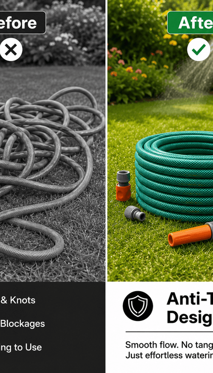 Garden Hose Pipe 12.5mm PVC Water Hose with Adjustable Spray Nozzle, Flexible Outdoor Watering Hose for Garden, Patio & Cleaning