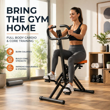 Horse Riding Exercise Machine | Adjustable Ab Trainer Fitness Bike Machine For Home Gym Cardio & Core Workout