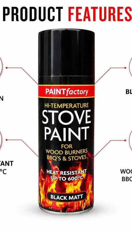 Heat Resistant Stove Spray Paint – Matt Black, 400ml