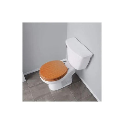 18 Inch Universal Bathroom MDF Toilet Seat Wooden WC Seat with Easy Fit Design and Fittings Durable Comfortable Smooth Finish Replacement Accessory
