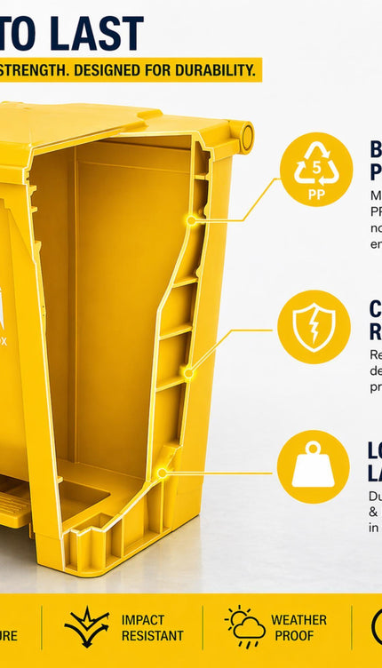 Slim Pedal Bin BPA-Free Plastic Kitchen Bathroom Trash