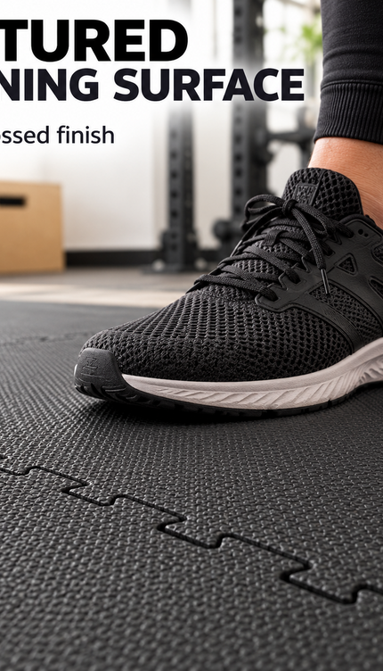 Black Interlocking Foam Gym & Yoga Mats – 60 × 60cm, Pack of 16