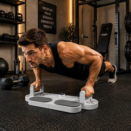 Multifunctional Push Up Board with Resistance Bands, Adjustable Handles Portable Home Gym Workout Equipment for Chest, Shoulders, Arms, Back and Full Body Strength Training Fitness Exercise System