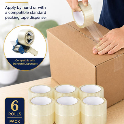 Clear Parcel Tape 48mm x 66m 6 Rolls Strong Heavy Duty Adhesive Box Packing Tape