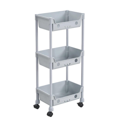 3/4 Tier Slim Trollrey Storage Cart Wheels Space Saving Kitchen Bathroom Utility Organizer Shelf Rack