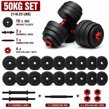 Adjustable Dumbbell & Barbell Set