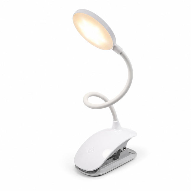 Clip On LED Desk Lamp USB Dimmable Reading Light with 3 Modes for Bedside Study Office & Table