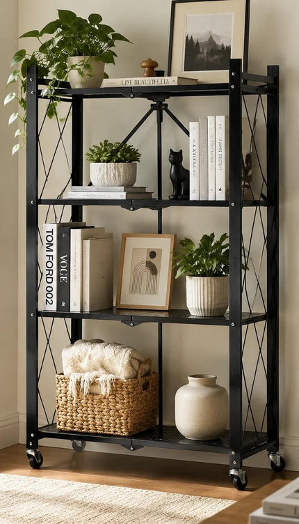 Large Folding Storage Shelf Rack – Portable Organiser for Garage, Kitchen & Pantry