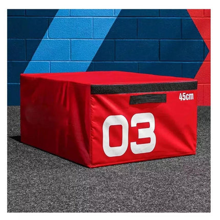 Plyometric Jumping Box Red Soft Stackable Fitness Gym Exercise Plyo Box 45cm