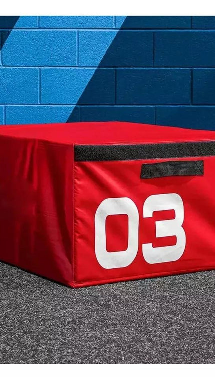 Plyometric Jumping Box Red Soft Stackable Fitness Gym Exercise Plyo Box 45cm