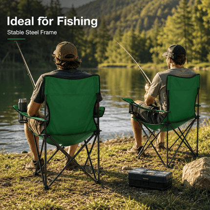 Portable Folding Camping Chair, Lightweight Polyester & Steel Outdoor Chair for Garden, Beach & Picnic
