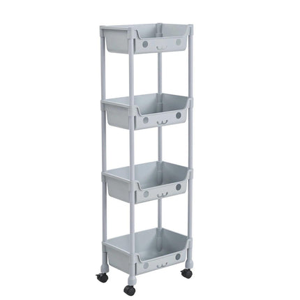 3/4 Tier Slim Trollrey Storage Cart Wheels Space Saving Kitchen Bathroom Utility Organizer Shelf Rack