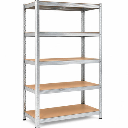 5-Tier Storage Rack with Adjustable Shelves Galvanized Steel Frame BLUE SILVER