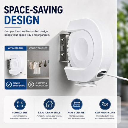 Single 15M Retractable Clothes Line 15KG Heavy Duty Washing Line Wall Mounted Extendable Dryer