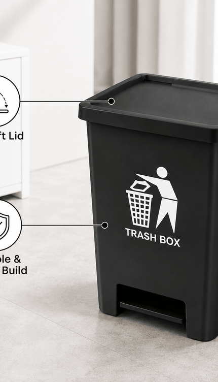 Recycling Pedal Bin 50L/80L, Large Capacity Kitchen & Office Waste Bin with Lid, Hands-Free Rubbish Trash Can for Home, Workplace and Commercial Use