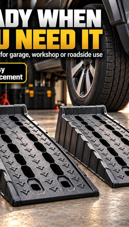 3 Ton Plastic Car Ramps – 2-Piece Stackable Set, Anti-Slip