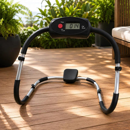 Ab Roller Crunch Trainer Machine with Padded Headrest Home Gym Workout Fitness Strength Training