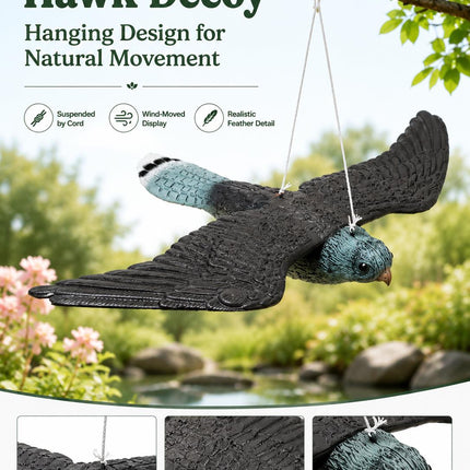 Plastic Hawk  Bird Decoy Pest Deterrent Garden Pond Pigeon Crow Cat Scarer Outdoor Ornament