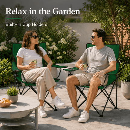 Portable Folding Camping Chair, Lightweight Polyester & Steel Outdoor Chair for Garden, Beach & Picnic