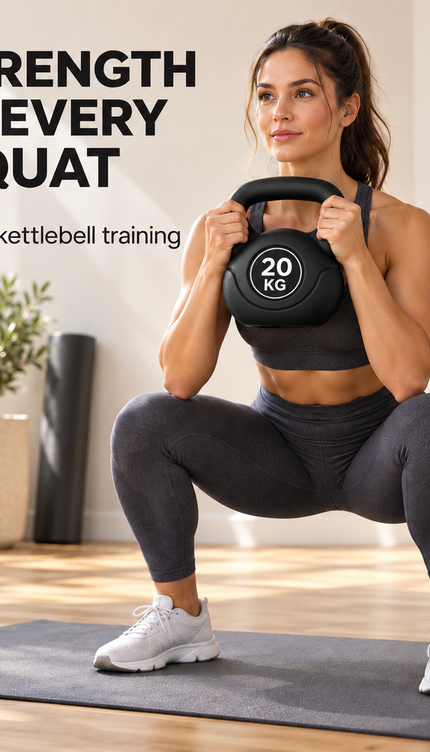 20KG Black Vinyl Coated Kettlebell – Home Gym Weight