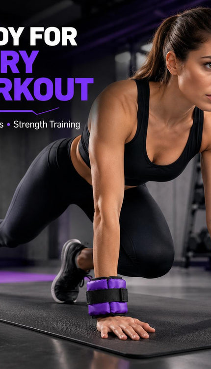 Ankle Wrist Weights Pair Purple Adjustable Leg Weights Straps for Walking Running Yoga Gym Fitness Training Home Workout 0.5kg-3kg