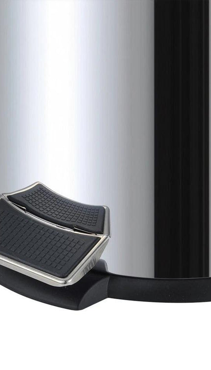 30L Stainless Steel Pedal Bin with Removable Inner Bucket, Hands-Free Foot Pedal Trash Can for Kitchen, Office, Bathroom, Home Waste Disposal, Durable Hygienic Rubbish Bin