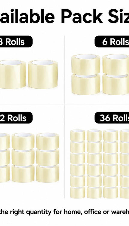 Clear Parcel Tape 48mm x 66m Strong Packing Tape for Boxes