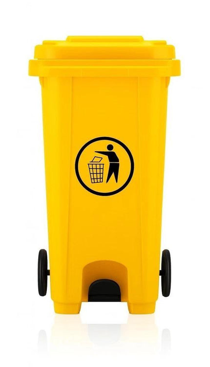 Wheelie Bin 100L Waste Rubbish Dustbin with Lid Rubber Wheels