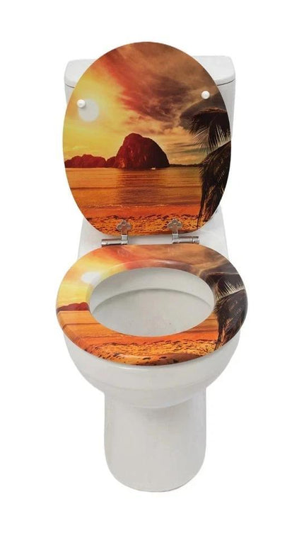 18 Inch Wooden Toilet Seat with Lid & Fittings Replacement WC Seat