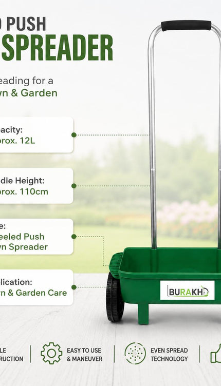 12L Wheeled Lawn Spreader for Grass Seed & Fertiliser