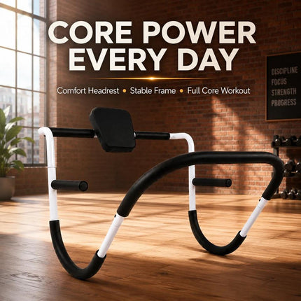 Ab Roller Crunch Trainer Machine with Padded Headrest Home Gym Workout Fitness Strength Training