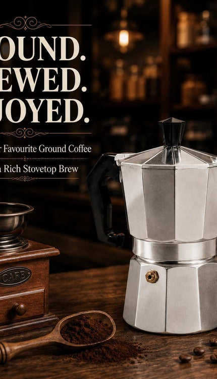 Moka Pot Stovetop Coffee Maker 100ml 2 Cup Aluminium Espresso Style Brewer for Ground Coffee, Compact Latte Coffee Pot for Home Kitchen Travel