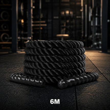 Battle Rope 6m x 38mm Heavy Duty, Polyadic Exercise Rope with Handles for Cardio, Strength & HIIT Workouts