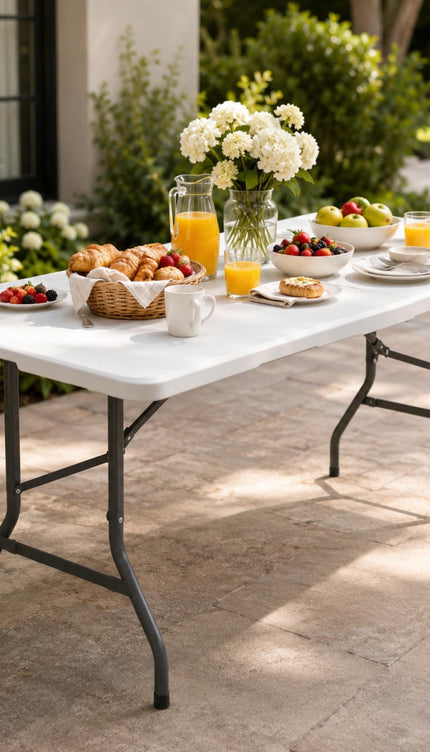 6FT Folding Trestle Table 180cm with Carry Handle