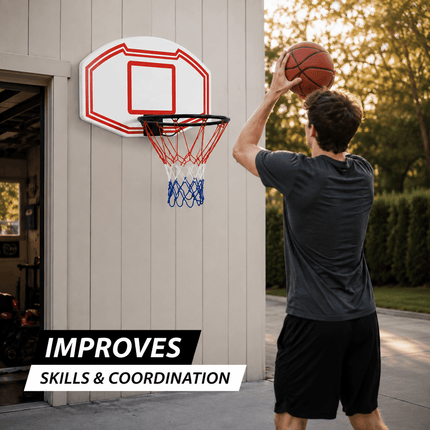 Large Wall Mounted Basketball Hoop with Backboard and Rim, Indoor Outdoor Basketball Practice and Shooting Set
