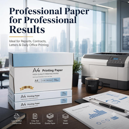 A4 Printer Paper White 70gsm/80gsm Multipurpose Copier Paper, 500 Sheets Per Ream, Inkjet Laser Printer Paper for Home Office School Printing