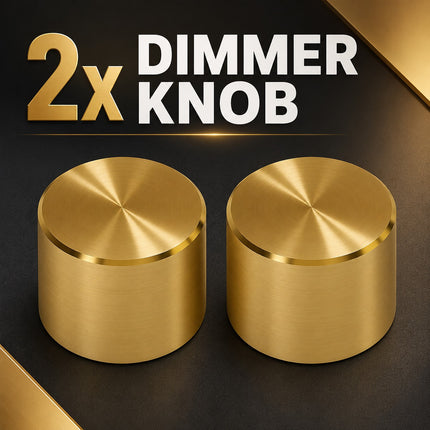 Universal Dimmer Light Switch Knob Polished Brass Gold Replacement Rotary Control Dial for Lamps Wall Switches Home Lighting Repair Accessory Easy Fit Durable Decorative Hardware Classic Round Design