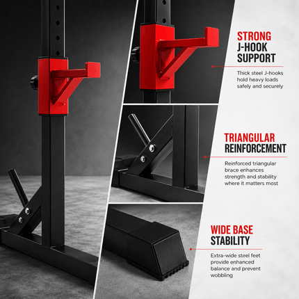 Adjustable Barbell Stand Rack, Height Adjustable Squat Support for Home Gym Strength Training