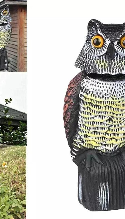 Hawk Owl Heron Decoy Bird Pest Control Cat Repeller Pond Garden Scare Ornament