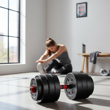 Adjustable Dumbbell & Barbell Set