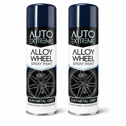 Alloy Wheel Spray Paint Gun Metal Grey Aerosol 300ml Quick Dry Car Wheel Paint Smooth Durable Fade Resistant Finish Automotive Pack of 1 or 2