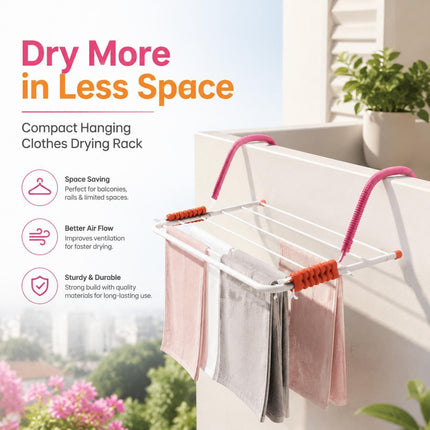 Foldable Over Bath Clothes Airer – 5-Bar Stainless Steel Laundry Drying Rack for Indoor Clothes Drying