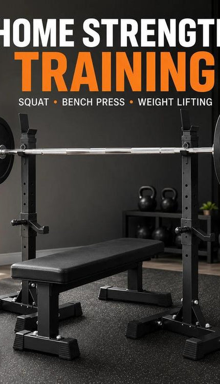 Adjustable Barbell Squat Rack Stand for Bench Press and Home Gym Weight Training