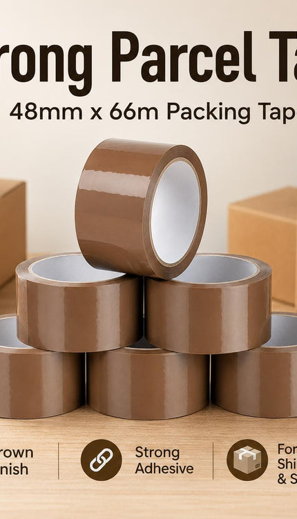 Brown Parcel Packing Tape – 48mm × 66m