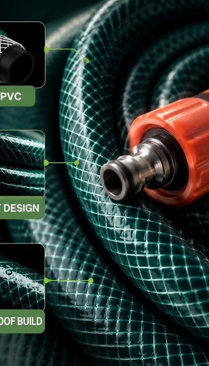 50M Extendable PVC Garden Hose Pipe, Strong Flexible Lightweight Watering Hose for Lawn, Plants, Car Washing, Patio Cleaning and Outdoor Use