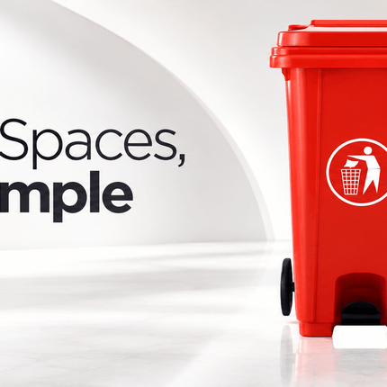 120L Red Outdoor Wheelie Bin with Lid, Heavy Duty HDPE Waste Rubbish Dustbin with Rubber Wheel